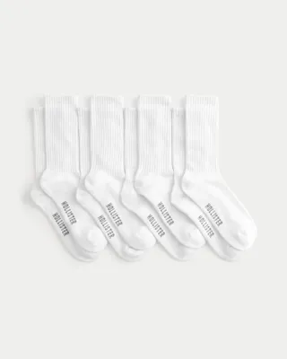 Embroidered Crew Socks 4-Pack