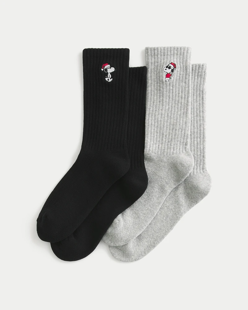 Snoopy Graphic Crew Socks 2-Pack