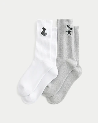 Graphic Crew Socks 2-Pack