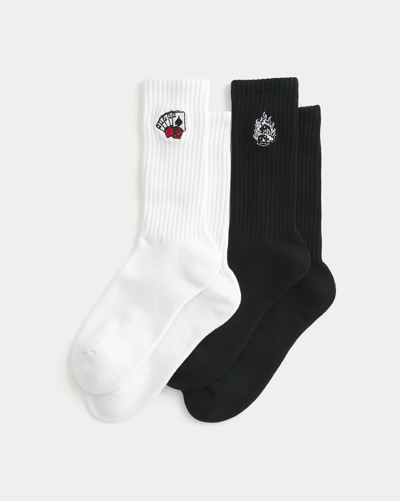 Graphic Crew Socks 2-Pack