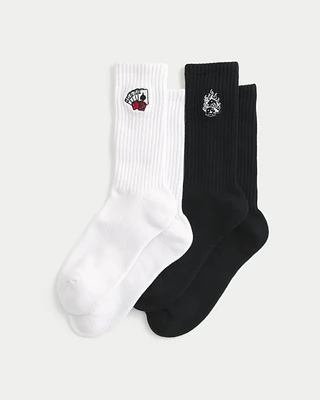 Graphic Crew Socks 2-Pack