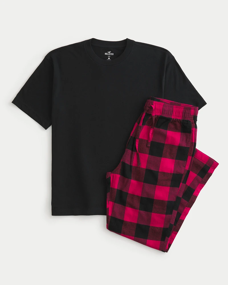 Crew T-Shirt & Flannel Pajama Pants Set