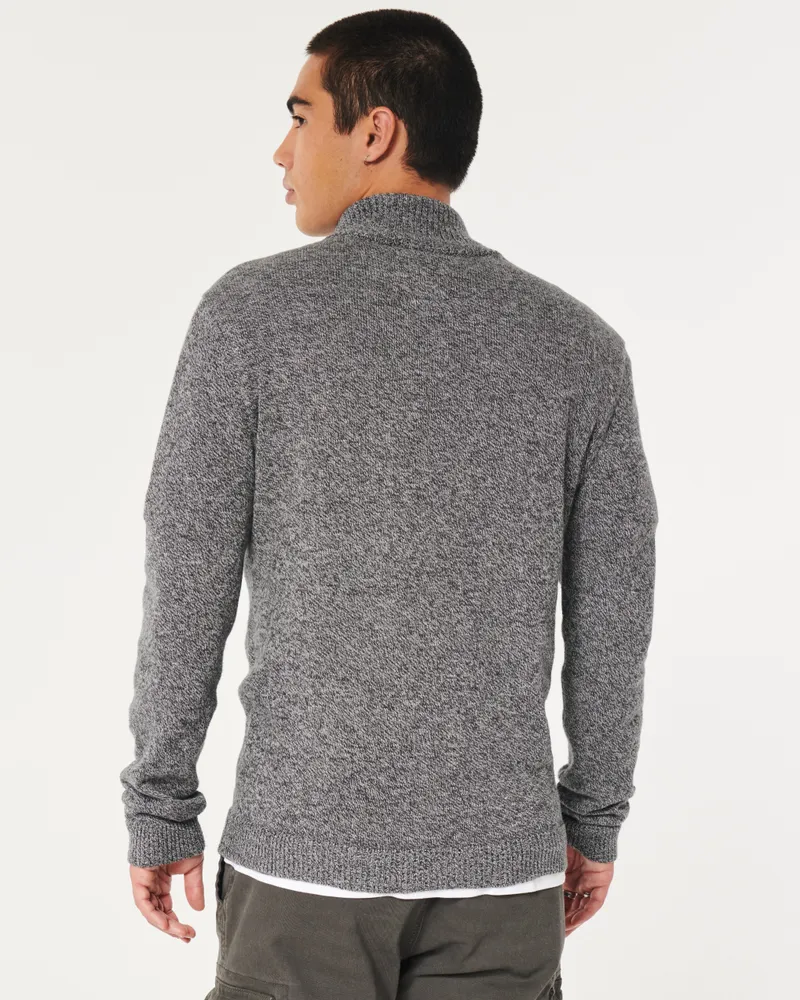 Mock-Neck Quarter-Zip Sweater