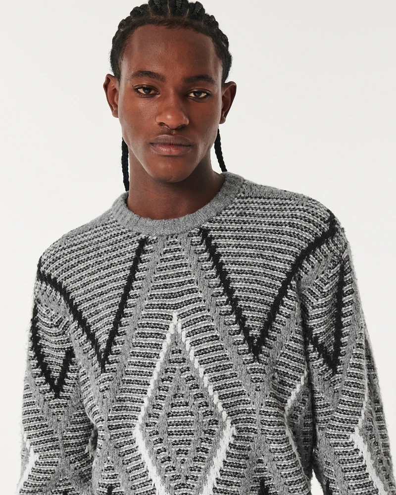 Relaxed Textured Stitch Crew Sweater