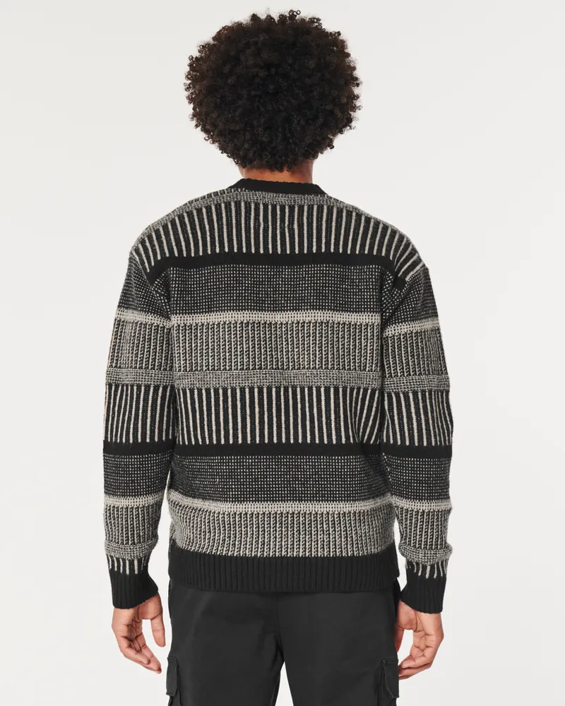 Relaxed Textured Stitch Crew Sweater