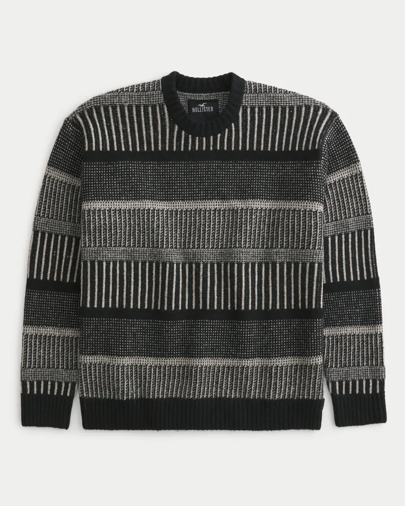 Relaxed Textured Stitch Crew Sweater