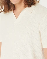 Short-Sleeve Sweater Polo