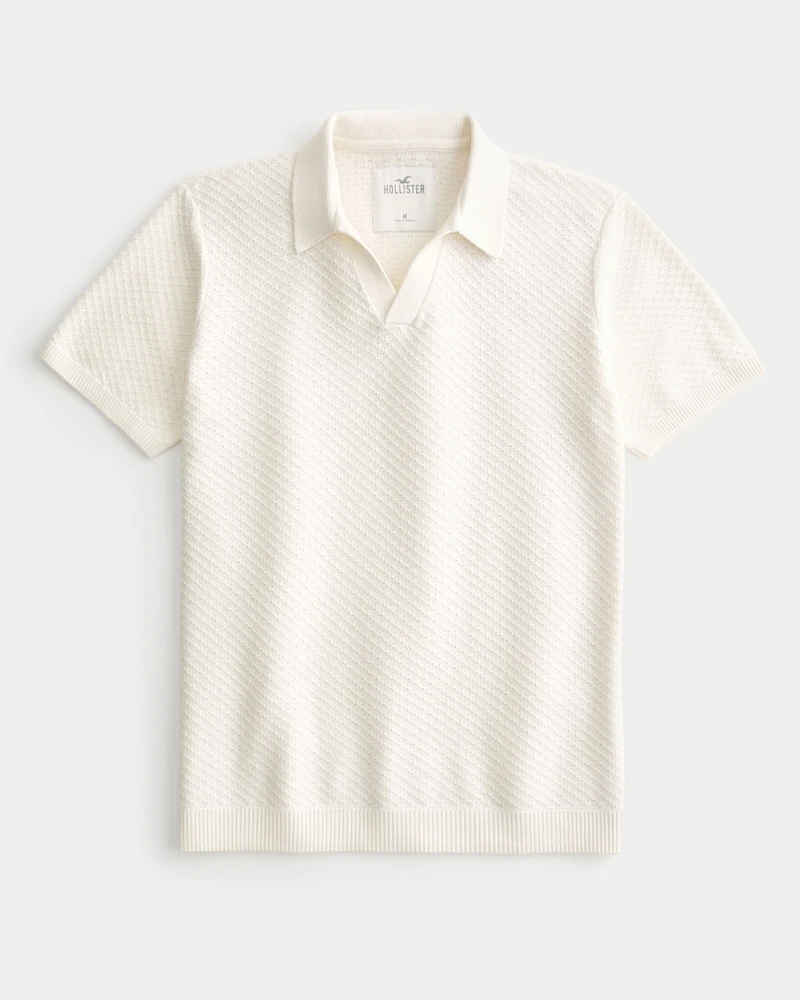 Short-Sleeve Sweater Polo