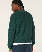 Boxy Cable-Knit Crew Sweater