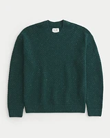 Boxy Cable-Knit Crew Sweater