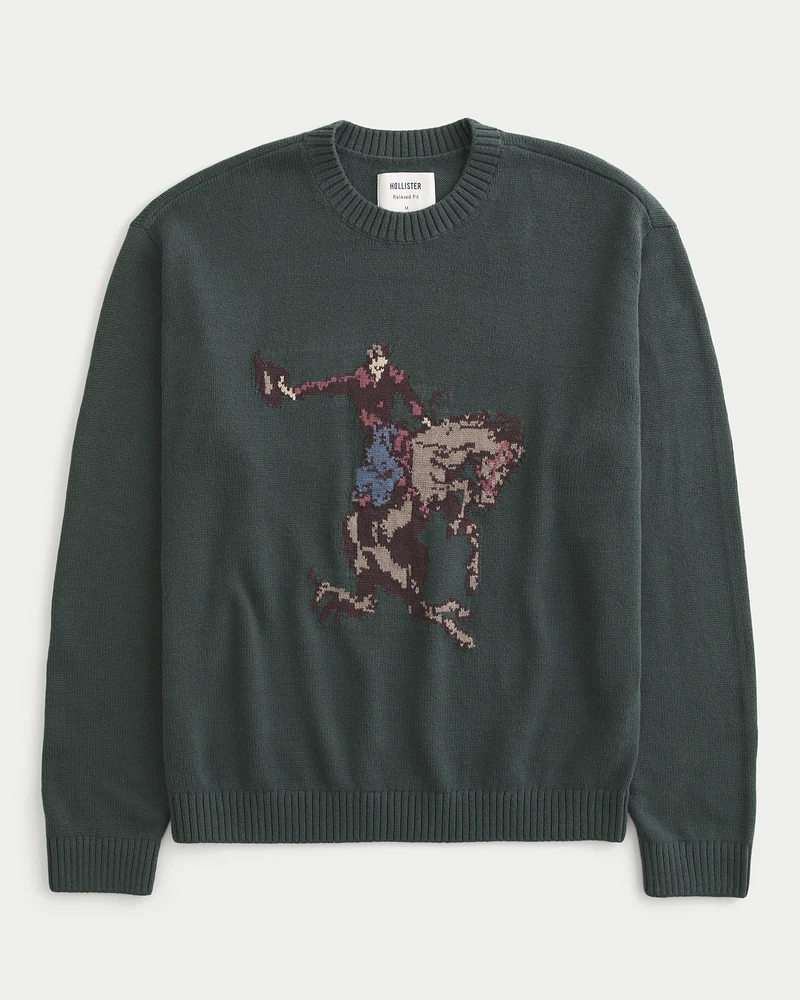 Relaxed Rodeo Graphic Crew Sweater