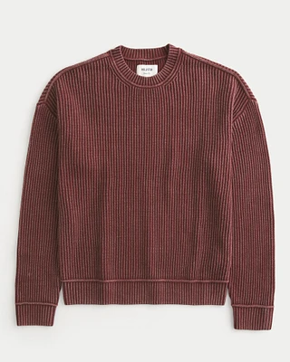 Boxy Washed Crew Sweater