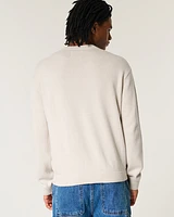 Relaxed American Flag Graphic Crew Sweater
