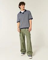 Boxy Short-Sleeve Sweater Polo