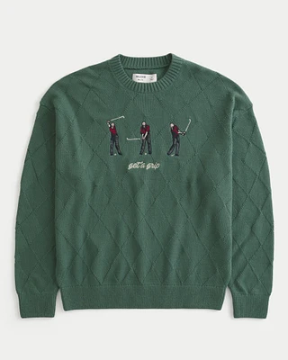 Boxy Golf Graphic Crew Sweater