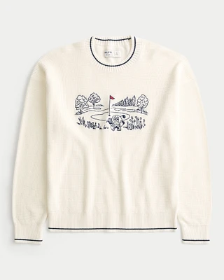 Boxy Golf Graphic Crew Sweater