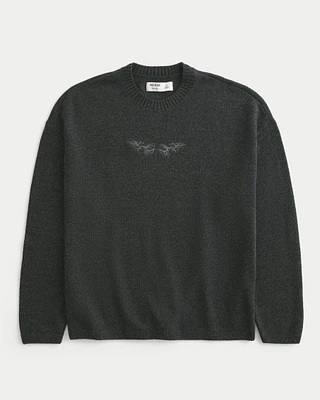 Boxy Graphic Crew Sweater