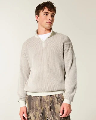 Boxy Quarter-Zip Sweater