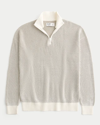 Boxy Quarter-Zip Sweater