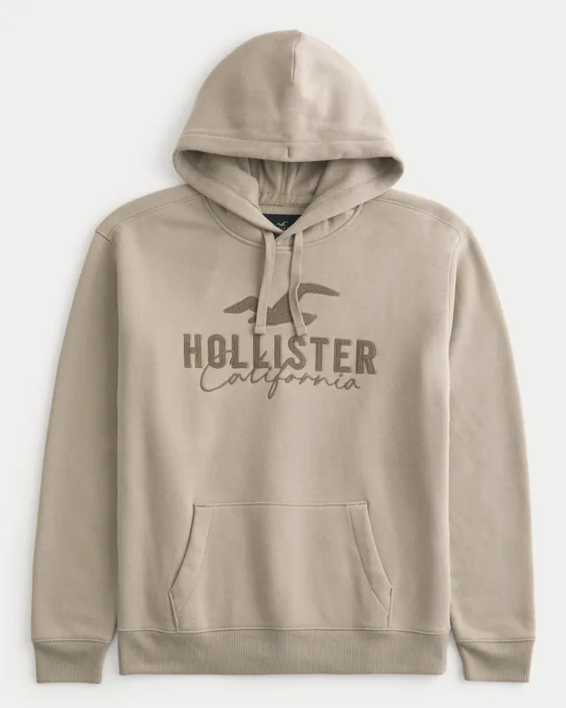 Hoodies & Sweatshirts  Hollister Co. Mens Varsity Graphic Hoodie Cream ·  AmrWadeaArt