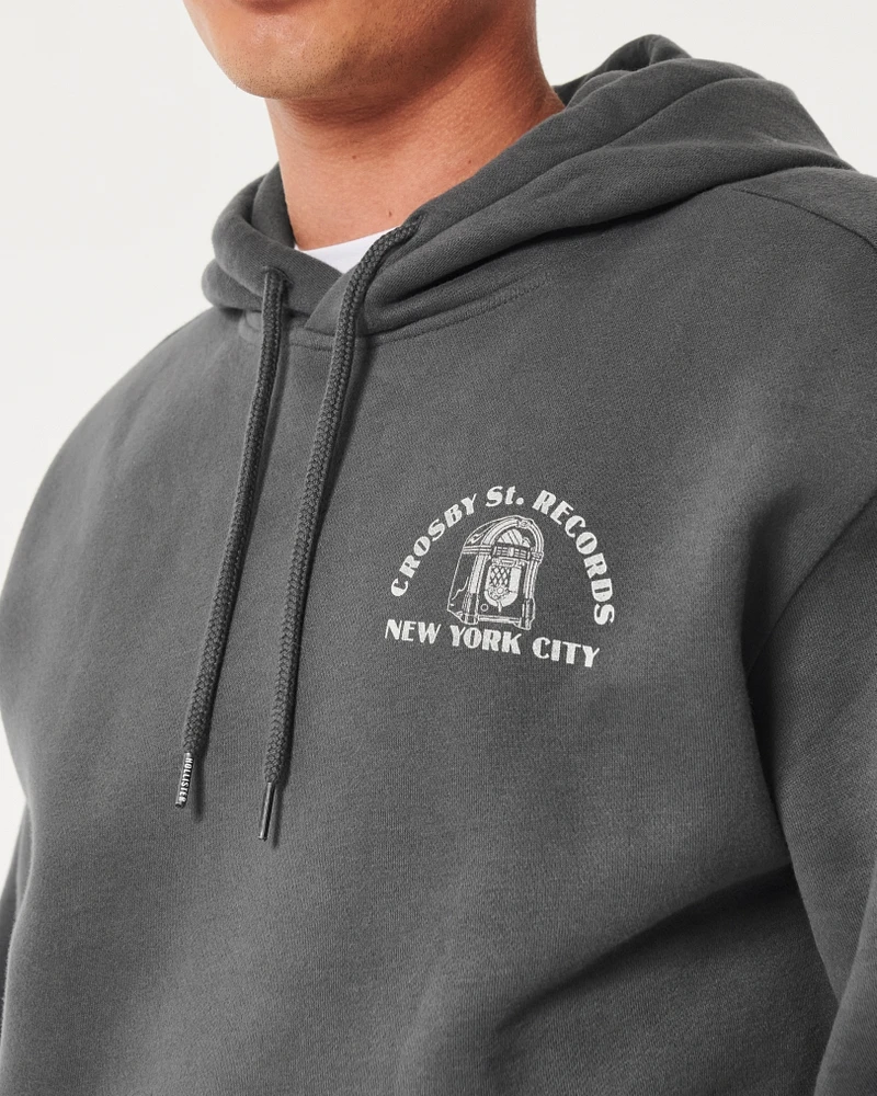 Relaxed Crosby Street Records Graphic Hoodie
