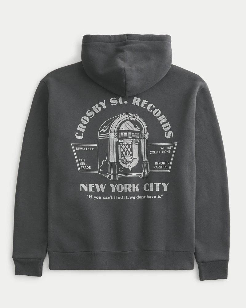 Relaxed Crosby Street Records Graphic Hoodie