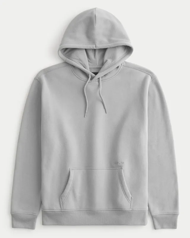 Hollister icon logo fleece lined ombre hooded jacket in black/white