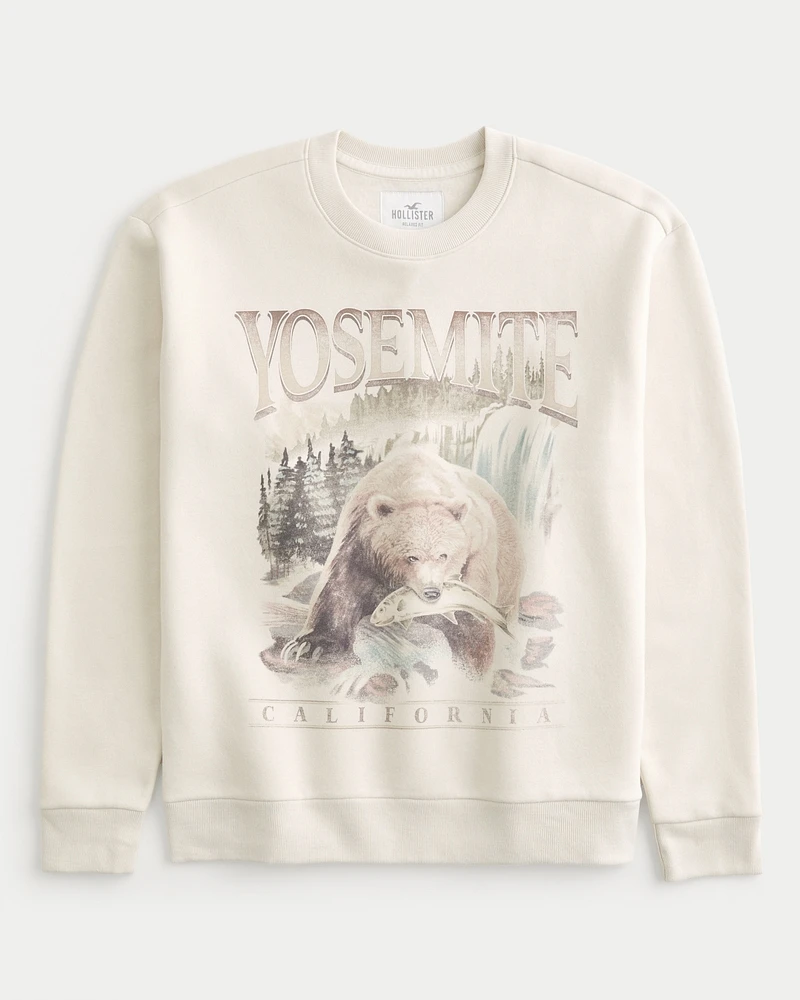 Relaxed Yosemite Graphic Crew Sweatshirt