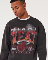 Relaxed Miami Heat Graphic Crew Sweatshirt