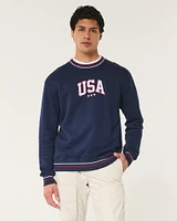 Relaxed USA Graphic Crew Sweatshirt