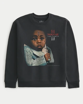 Relaxed Lil Wayne Graphic Crew Sweatshirt