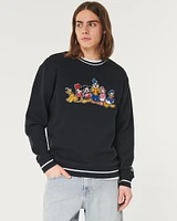 Relaxed Disney Characters Graphic Crew Sweater