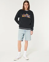 Relaxed Disney Characters Graphic Crew Sweater