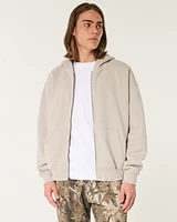 Boxy Zip-Up Hoodie