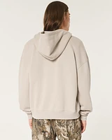 Boxy Zip-Up Hoodie