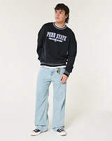 Boxy Penn State University Graphic Crew Sweatshirt