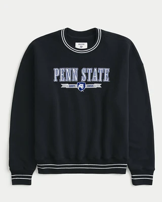 Boxy Penn State University Graphic Crew Sweatshirt