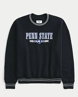 Boxy Penn State University Graphic Crew Sweatshirt