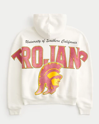 Boxy USC Trojans Graphic Hoodie