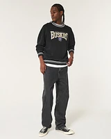 Boxy University of Washington Huskies Graphic Crew Sweatshirt