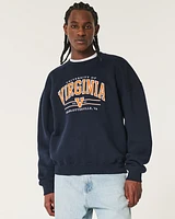 Boxy University of Virginia Graphic Crew Sweatshirt