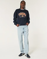 Boxy University of Virginia Graphic Crew Sweatshirt