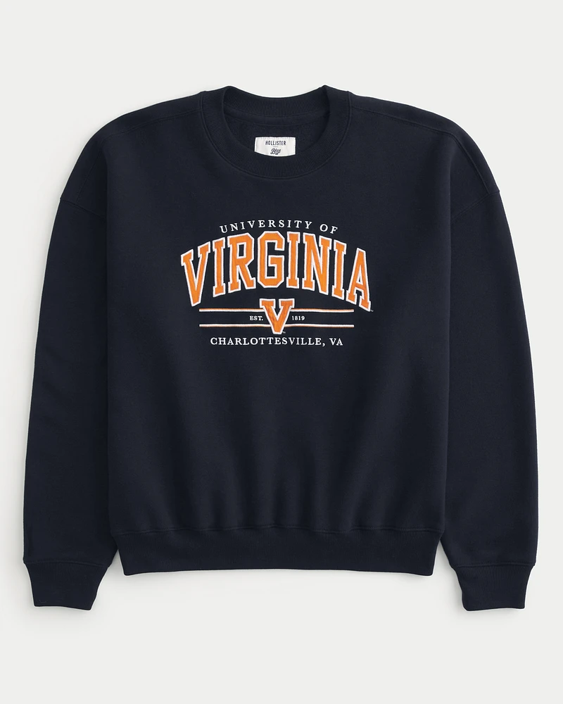 Boxy University of Virginia Graphic Crew Sweatshirt