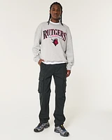 Boxy Rutgers University Graphic Crew Sweatshirt