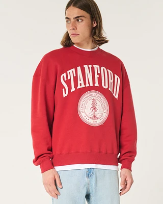 Boxy Stanford University Graphic Crew Sweatshirt