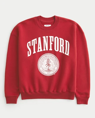 Boxy Stanford University Graphic Crew Sweatshirt