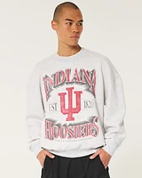 Boxy Indiana University Hoosiers Graphic Crew Sweatshirt