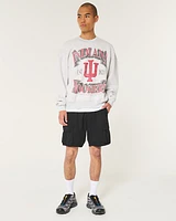 Boxy Indiana University Hoosiers Graphic Crew Sweatshirt