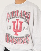 Boxy Indiana University Hoosiers Graphic Crew Sweatshirt