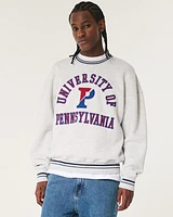 Boxy University of Pennsylvania Graphic Crew Sweatshirt